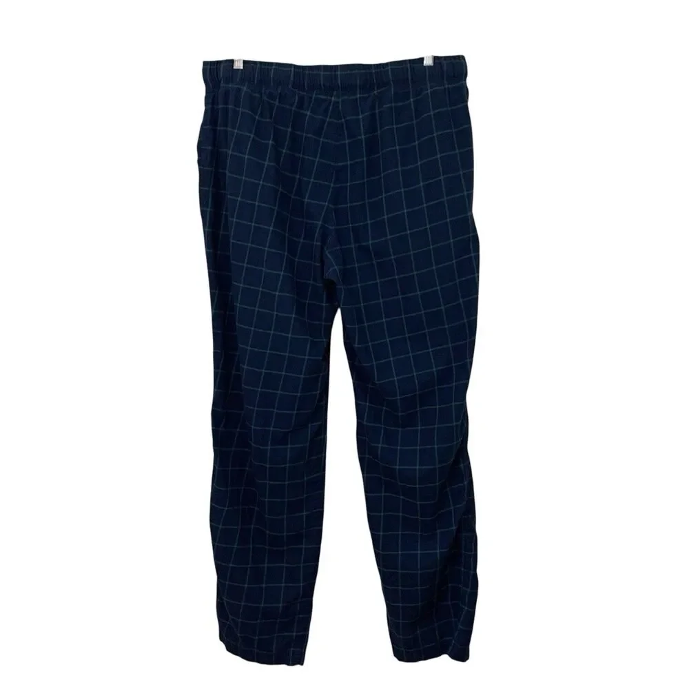 UGG Men’s Check Cotton Flannel Lounge Pajama Pants Navy Blue Green Size XXL